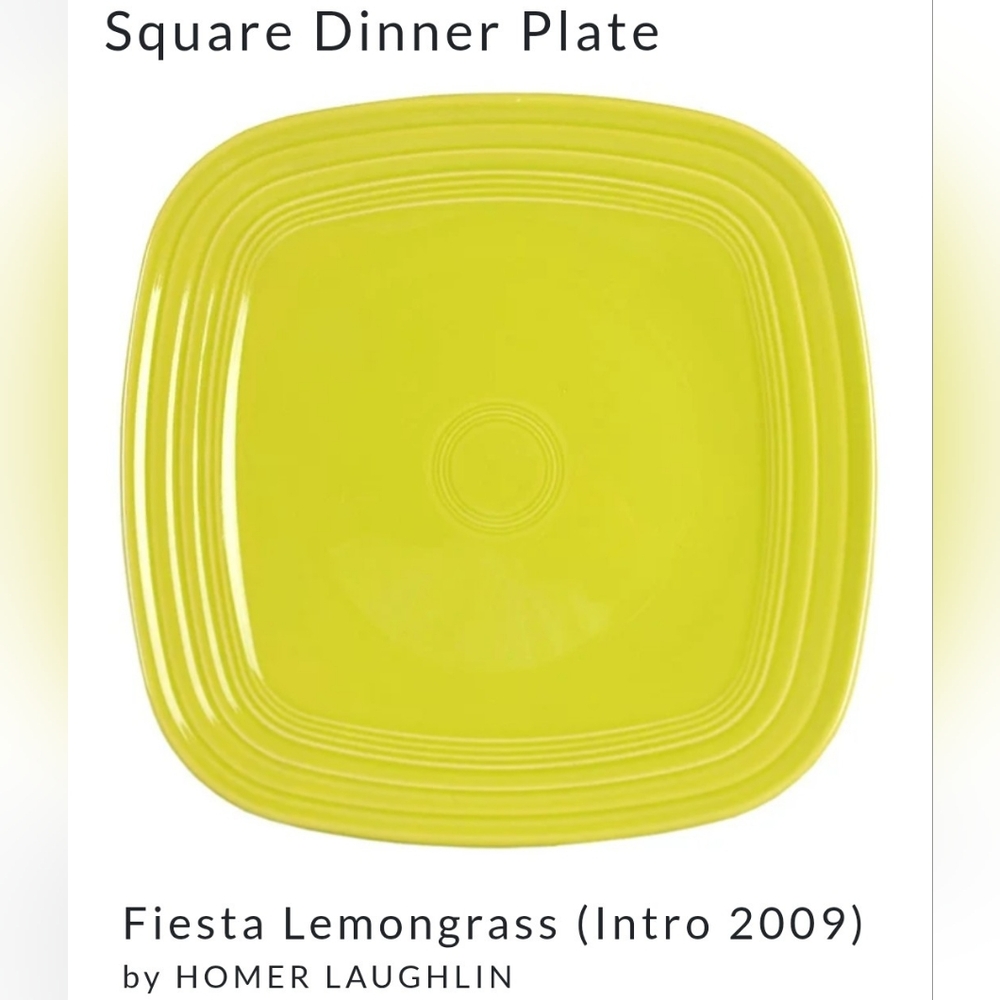 Fiestaware By Homer Laughlin Lemongrass Square Dinner Plate 10-3/4"